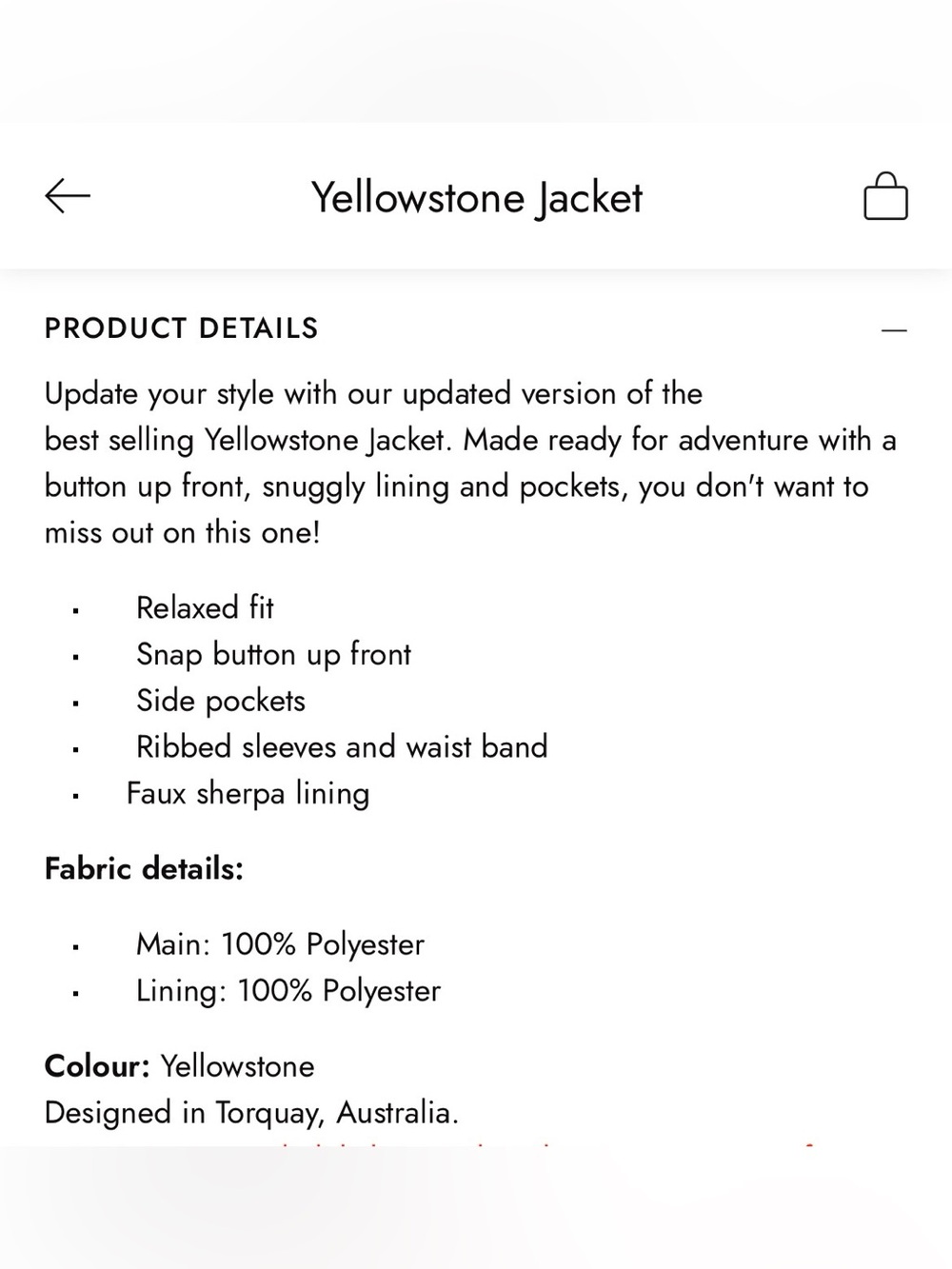 Ghanda Yellowstone Jacket - Picture 5 of 5
